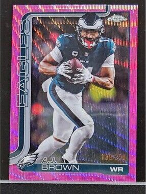 AJ Brown Topps Chrome Pink Parallel Numbered 136/250 Eagles